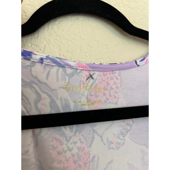 Lilly Pulitzer Maxi Dress Zayda Lilac Trunks In The Air Floral Print Knit NWT L - Picture 4 of 14